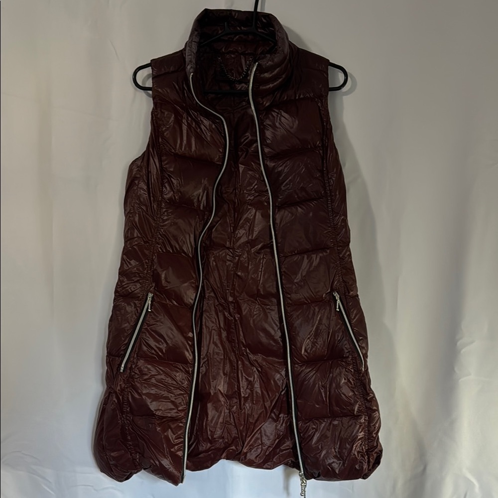 Women's Burgundy Puffer Vest